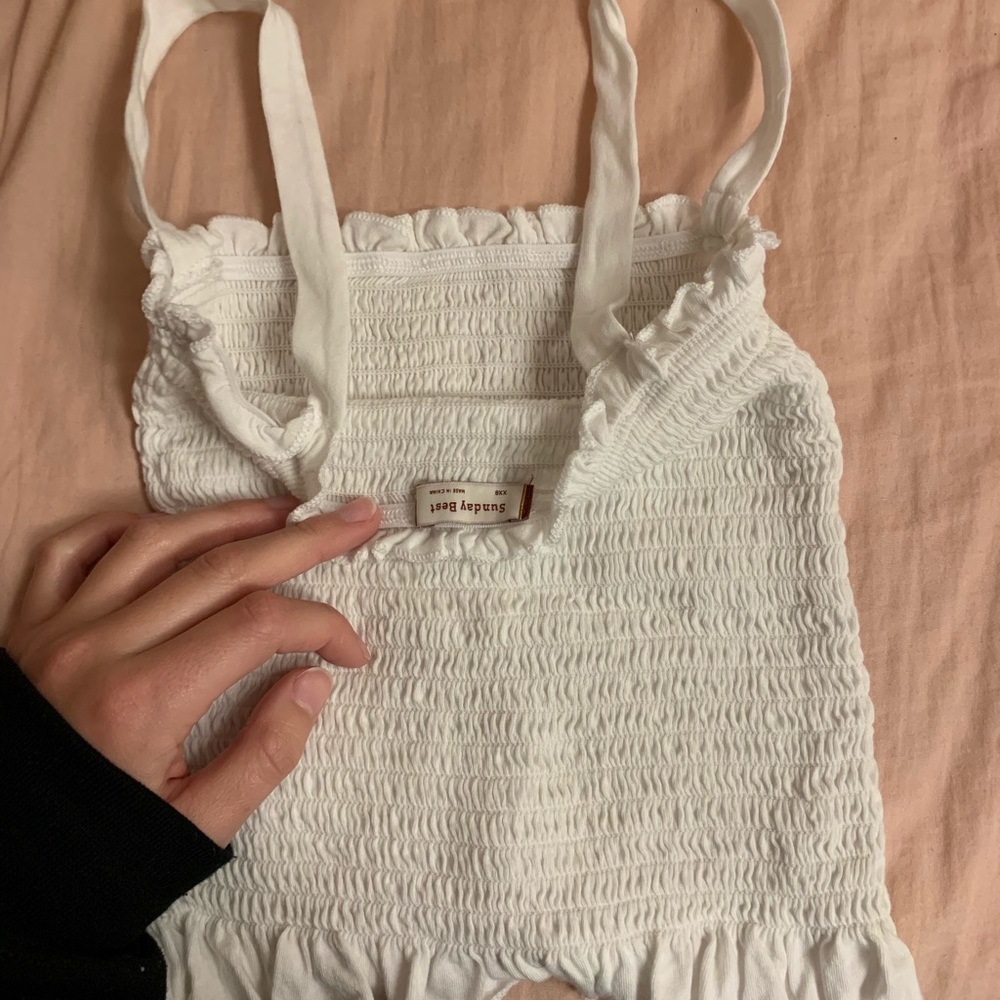 White Ruffled Tank - Picture 2 of 3